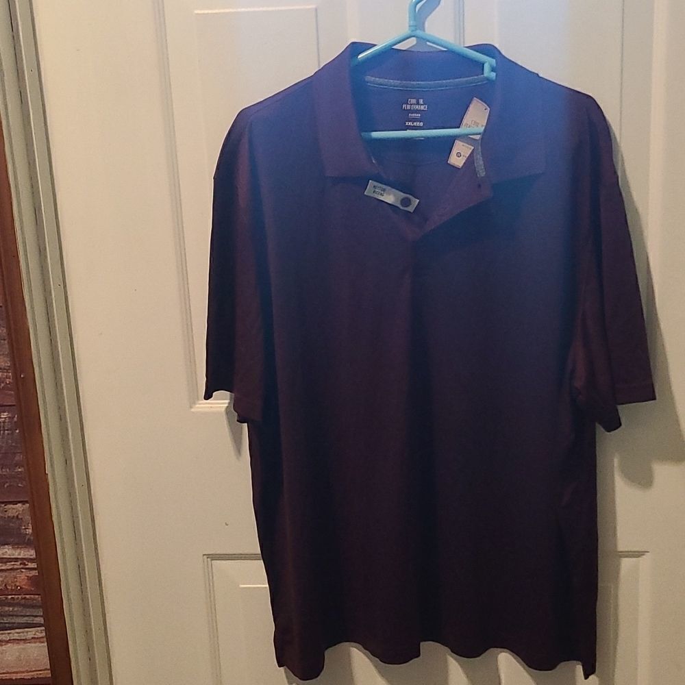Men's XXL Haggar Moisture Wicking Wine-Colored Short Sleeve Polo